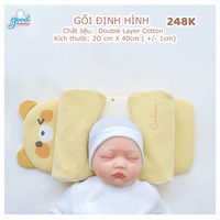 Gối định hình đầu cho bé sơ sinh Goodmama chất liệu double layer cotton