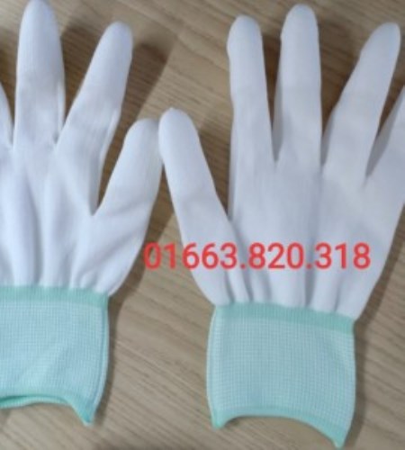 Găng tay PU phủ ngón màu trắng