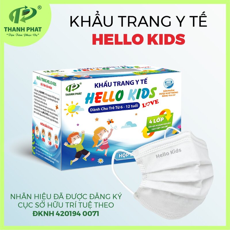 Khẩu trang Hello Kids hộp 50 cái