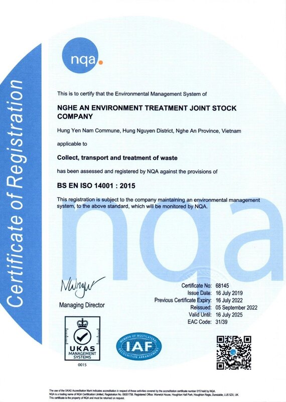 Chứng nhận ISO 14001:2015