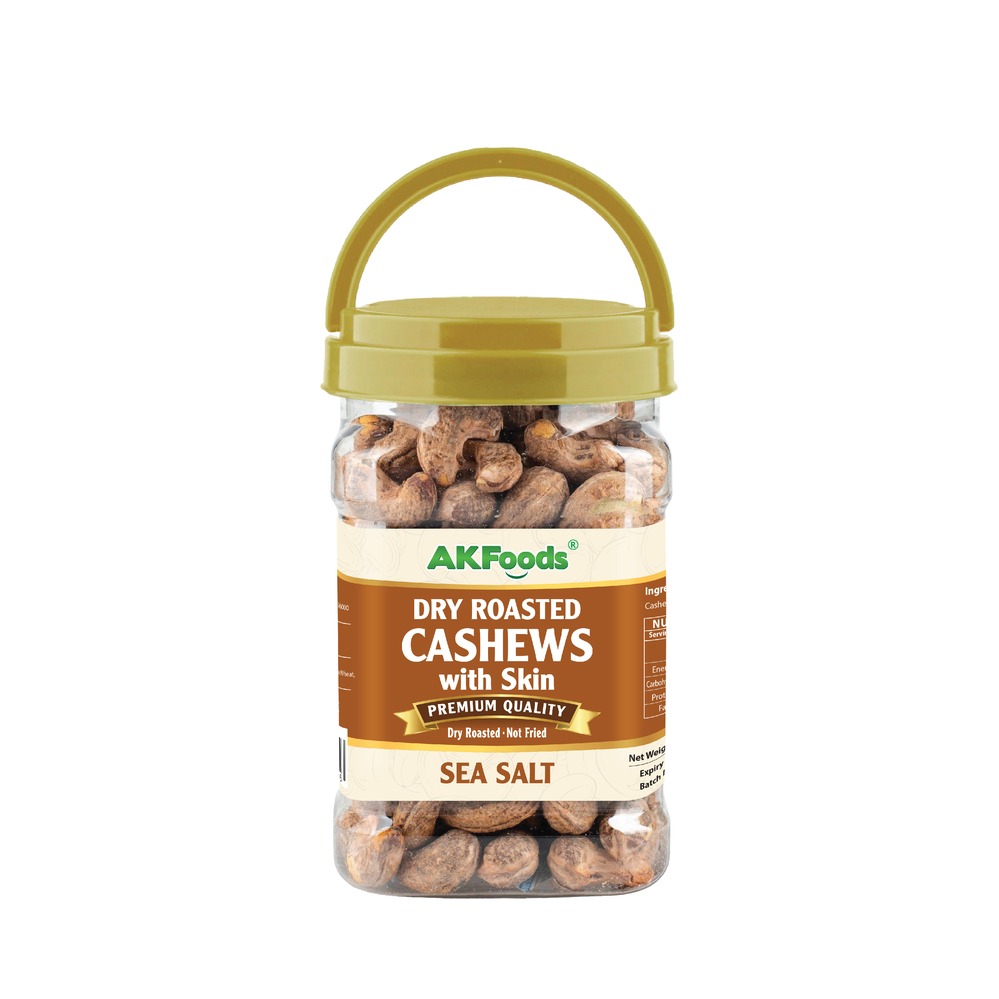 Hạt điều còn vỏ lụa rang muối 450g