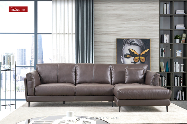 Bộ Sofa góc nhập khẩu da bò Italia Divano L-781