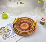 Decorative Rattan Round Tray