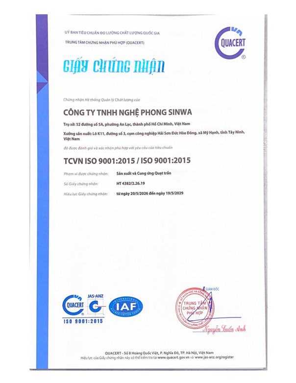 Chứng nhận ISO 9001:2015