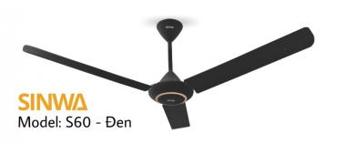 Quạt trần cánh sắt S60 đen