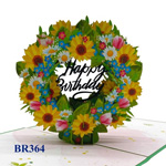 Birthday Sunflowers Wreath Pop Up Card