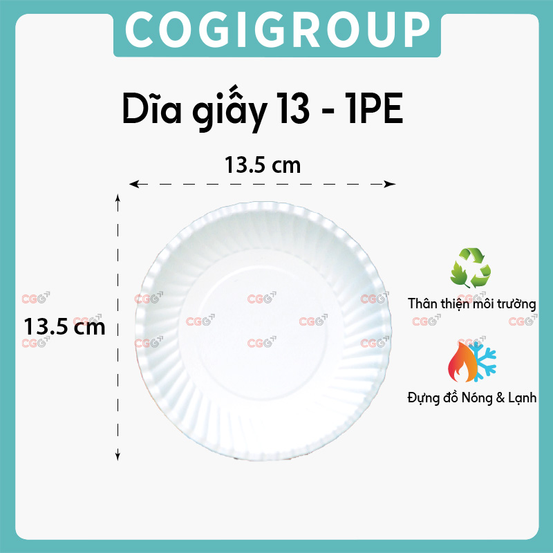 Dĩa giấy 13 - 1PE