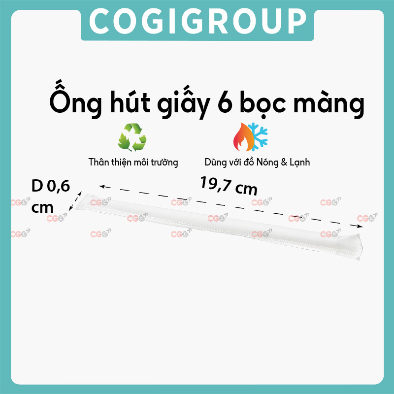 Ống hút giấy 6 bọc màng