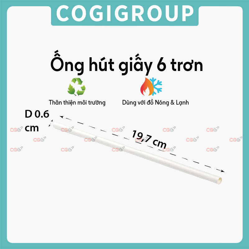 Ống hút giấy 6 trơn