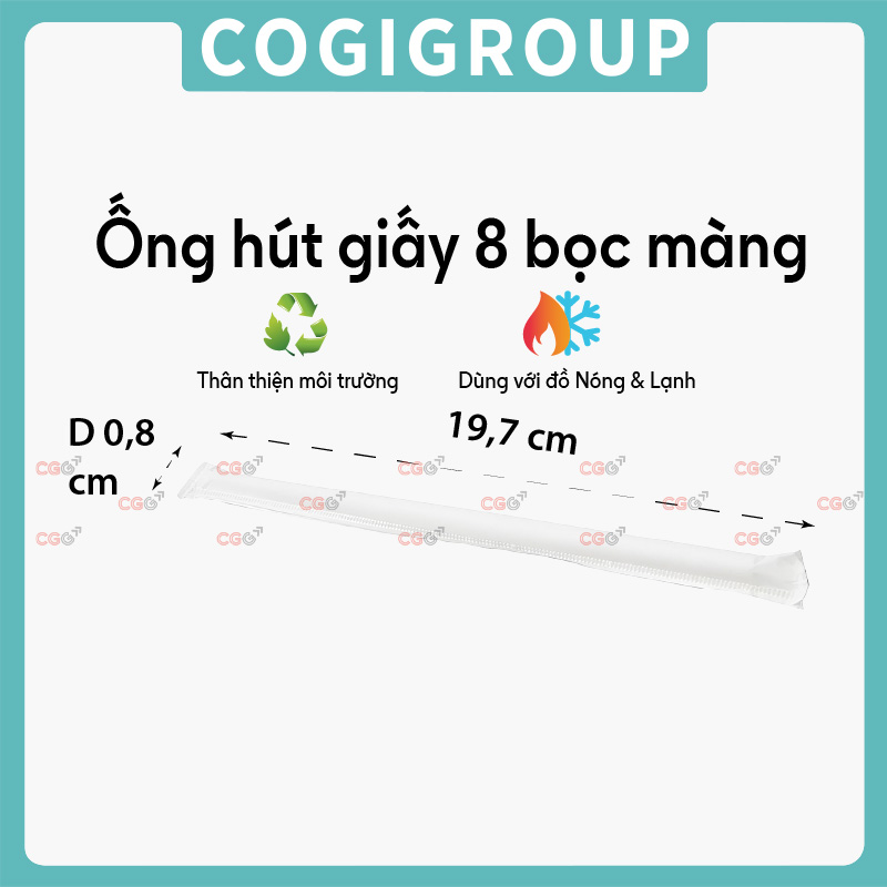 Ống hút giấy 8 bọc màng