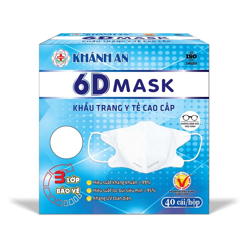 Khẩu trang 6D Mask Khánh An hộp 40