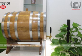 Thùng gỗ sồi ủ rượu 100L