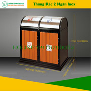 Thùng rác 2 ngăn phun sơn tĩnh điện