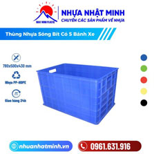 Thùng nhựa sóng bít có 5 bánh xe