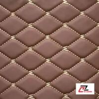 Da PVC hình thoi nhẵn nâu họa tiết W