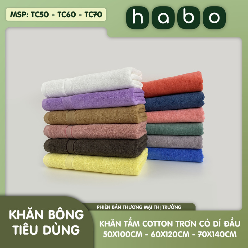 Khăn bông tiêu dùng tắm Cotton có dí đầu