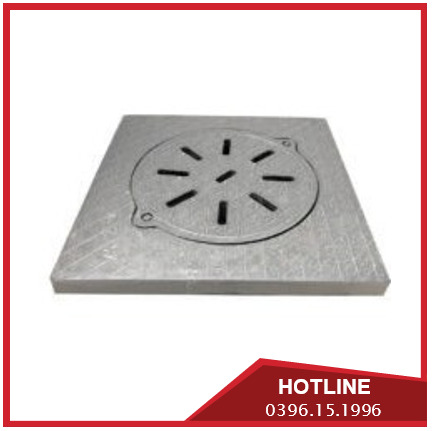Nắp hố ga Composite có khe thoát nước khung dương nắp tròn