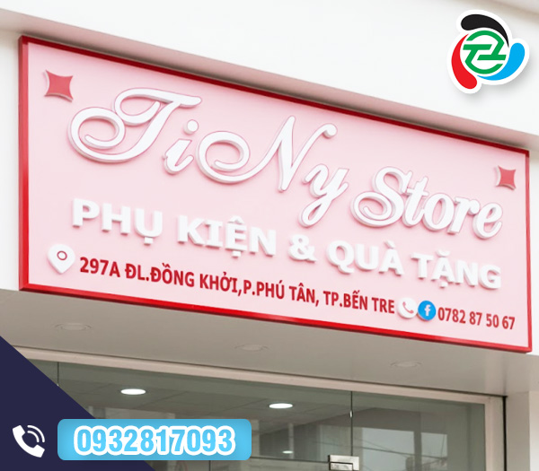 Bảng hiệu chữ nổi ốp nền Alu