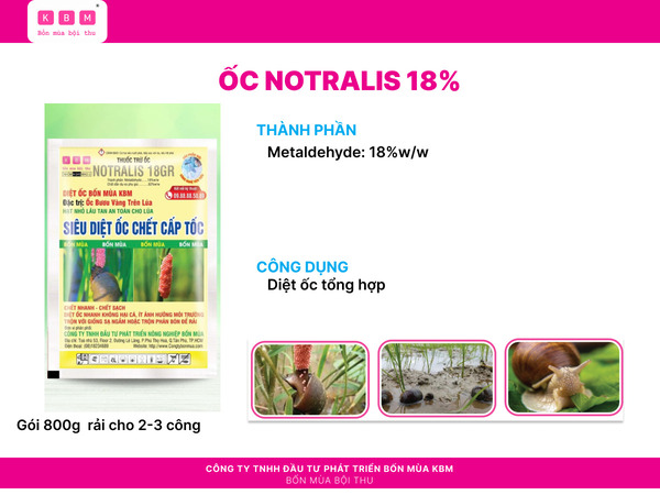 Thuốc trừ ốc Notralis 18GR