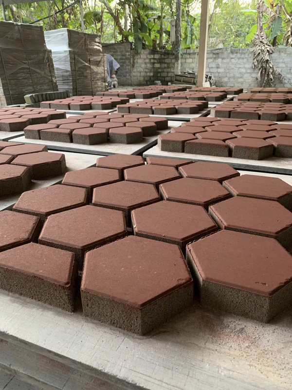 Gạch Block lục giác màu đỏ