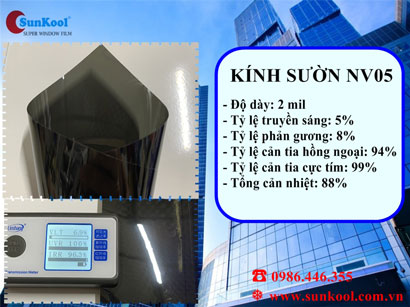 Phim cách nhiệt kính sườn NV05