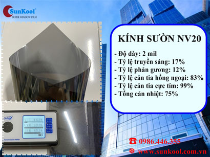 Phim cách nhiệt kính sườn NV20