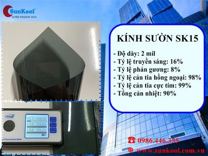 Phim cách nhiệt kính sườn SK15
