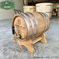 Thùng rượu gỗ sồi 50 lít vòi crom