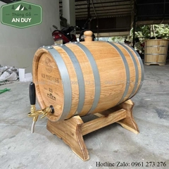 Thùng rượu gỗ sồi 30 lít vòi crom