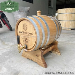 Thùng rượu gỗ sồi 20 lít giá rẻ vòi crom