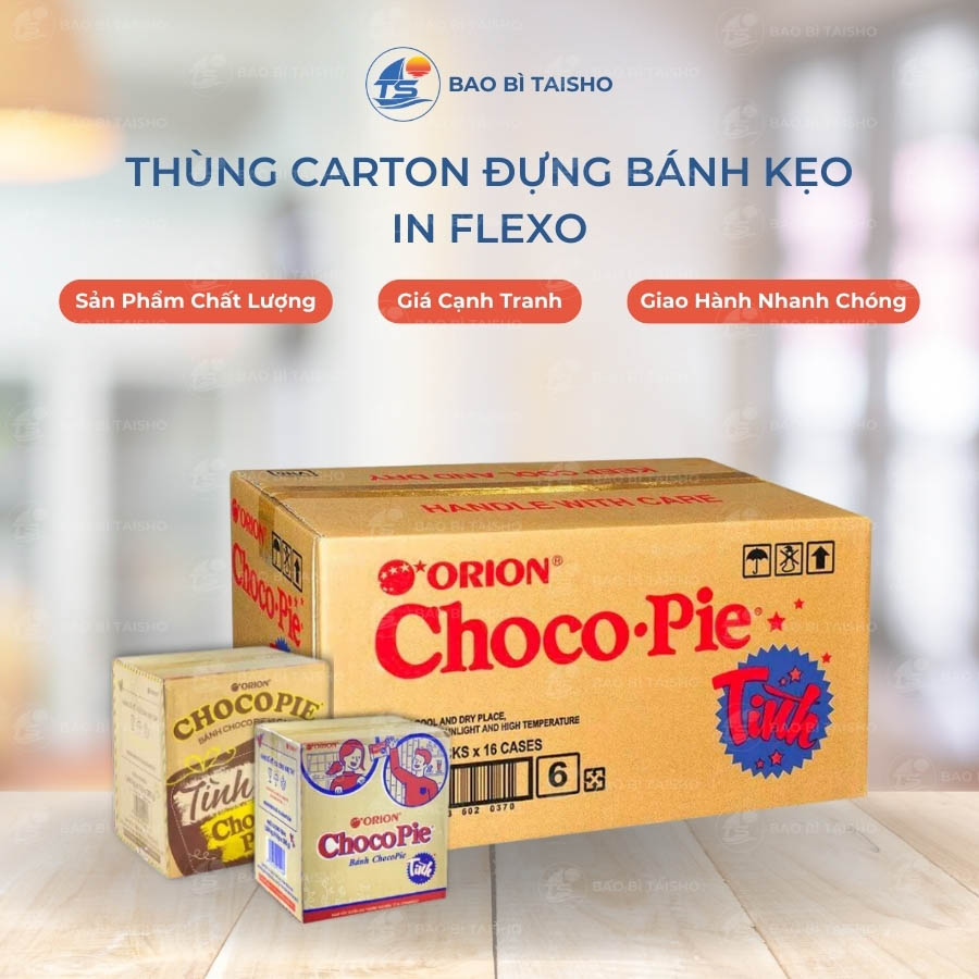 Thùng carton đựng bánh kẹo in Flexo