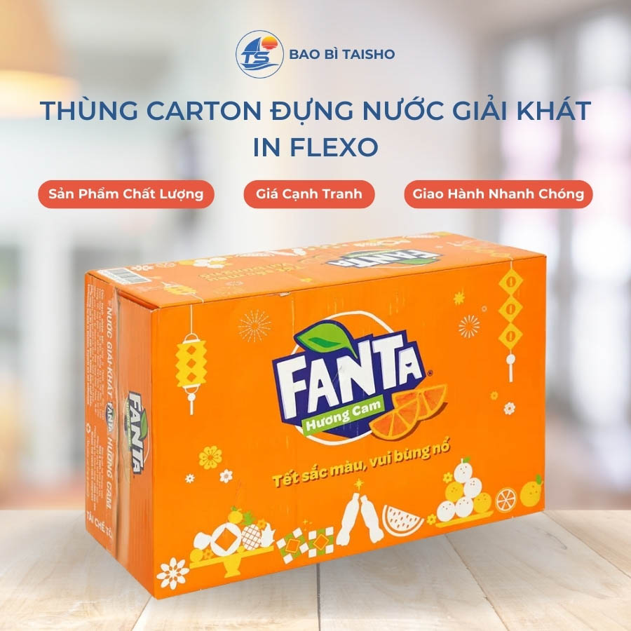 Thùng carton đựng nước giải khát in Flexo