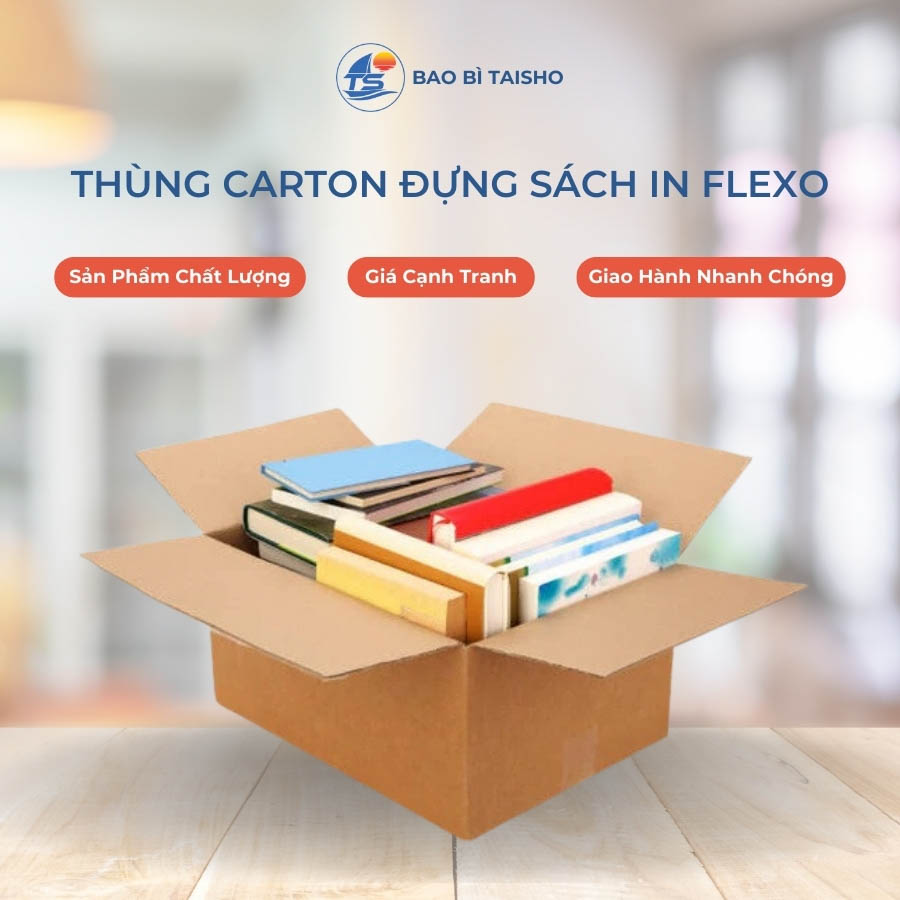 Thùng carton đựng sách vở in Flexo