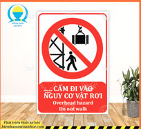 Biển báo cấm đi vào nguy cơ vật rơi