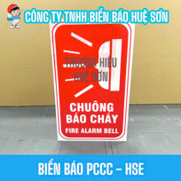 Biển báo PCCC dạ quang 3 cạnh vị trí chuông báo cháy