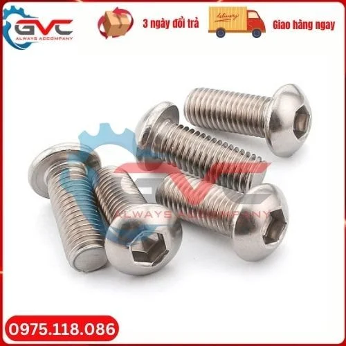 Bulong lục giác chìm chỏm cầu inox 304