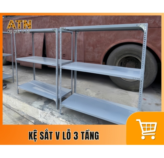 Kệ sắt V lỗ 3 tầng
