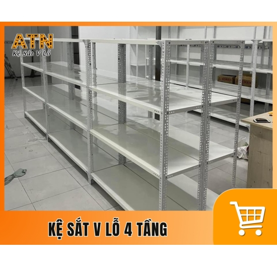Kệ sắt V lỗ 4 tầng