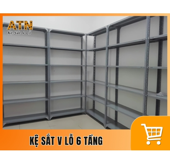 Kệ sắt V lỗ 6 tầng