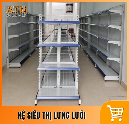 Kệ siêu thị lưng lưới