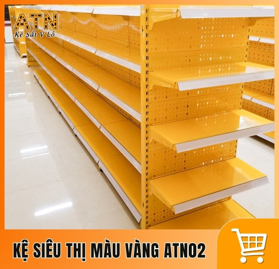 Kệ siêu thị màu vàng ATN02