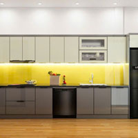 Mẫu tủ bếp inox chữ I