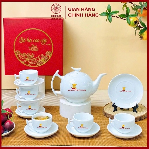 Bộ ấm chén in logo LD020