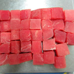 Yellowfin tuna cube co treated