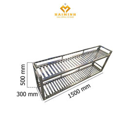 Kệ chén inox 2 tầng âm tủ