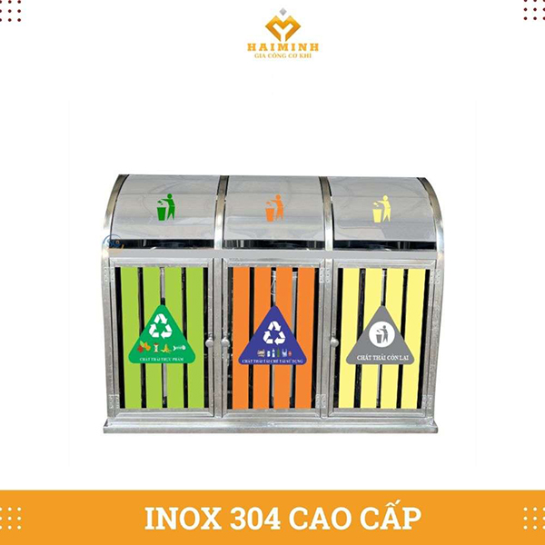 Thùng rác inox 3 ngăn