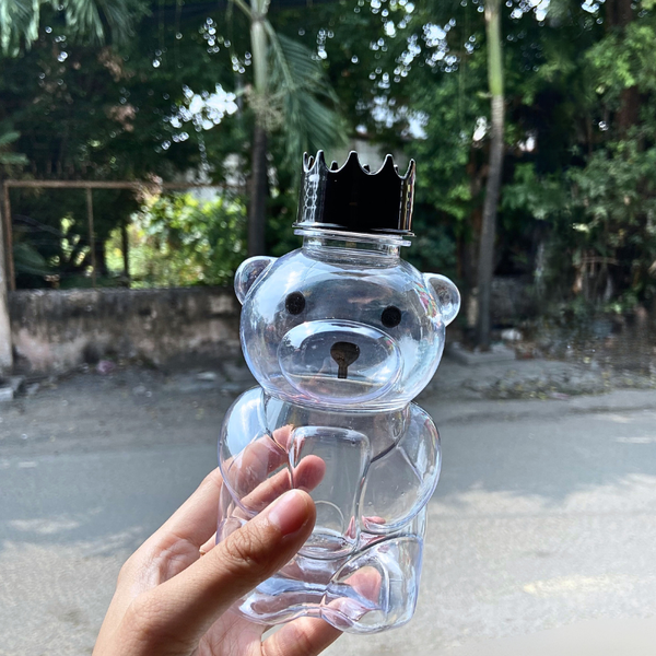 Chai nhựa PET hình gấu Teddy 450ml