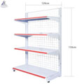 Kệ siêu thị đơn lưng lưới 120cm x 180cm