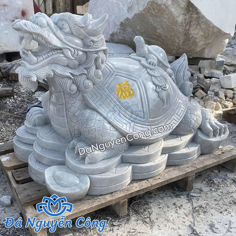 Tượng long quy đá cẩm thạch
