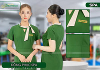 Đồng phục Spa mẫu 19 xanh lá